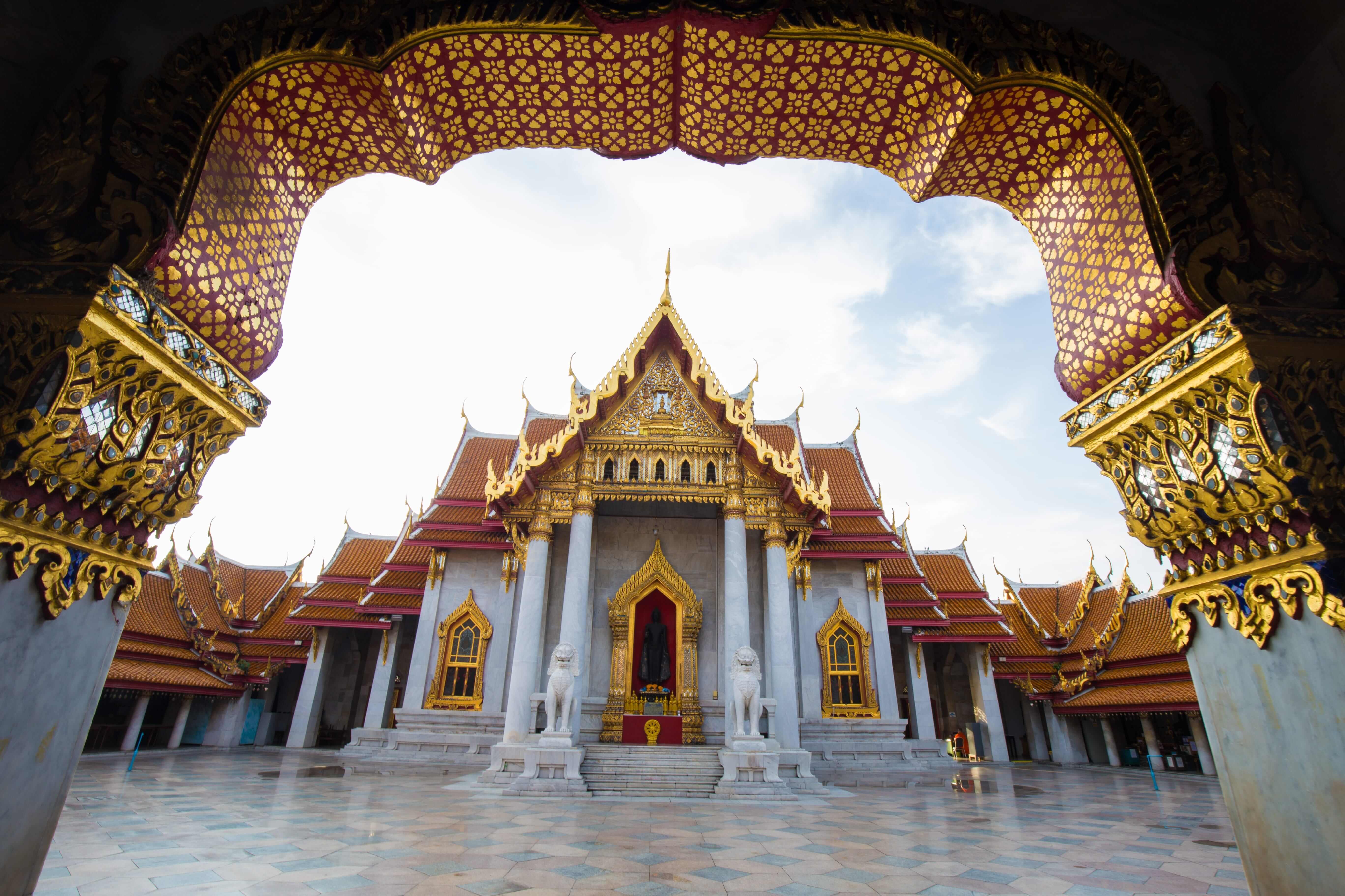 Marble buddha temple sightseeing travel in bangkok Thailand